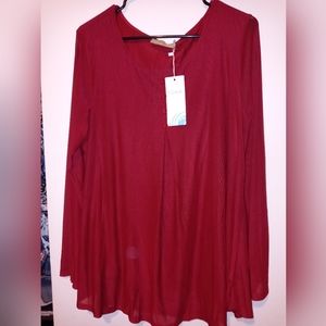 Cestyle Red Maternity Sheer Blouse